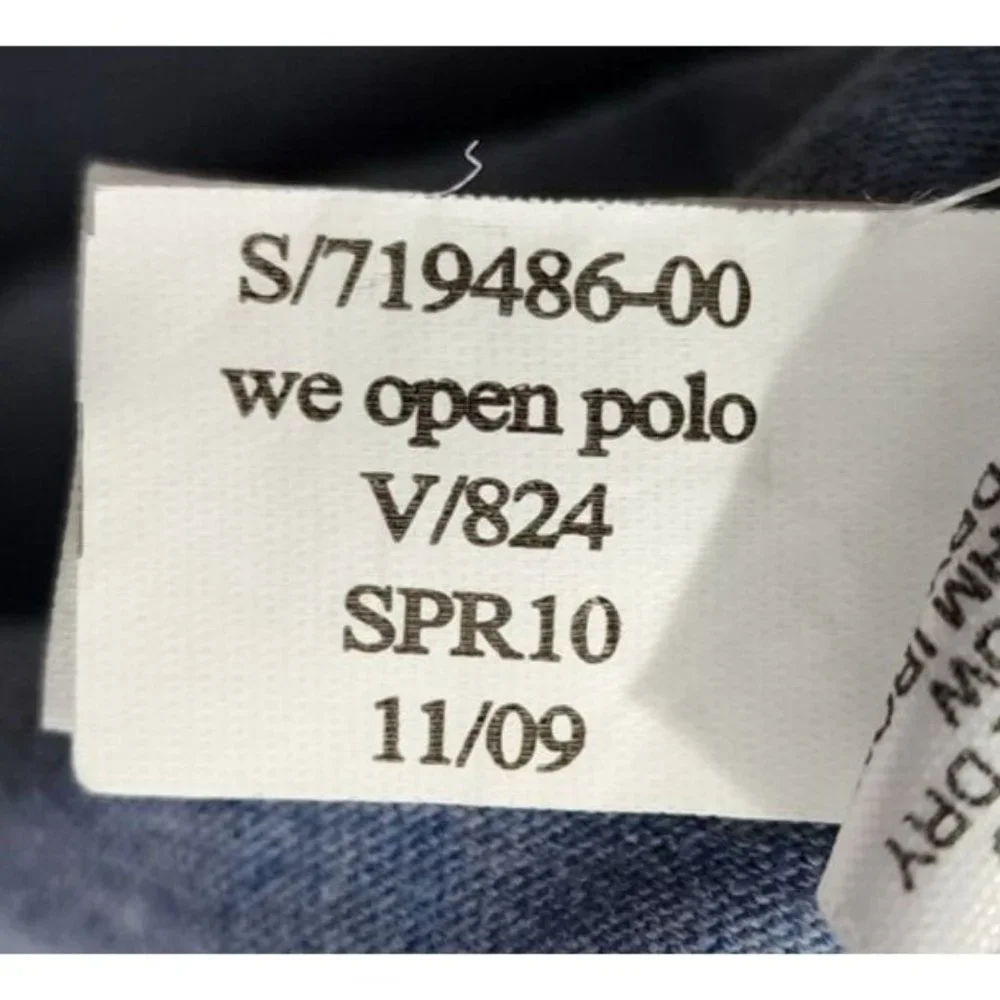 Banana Republic Pima Cotton Polo Shirt Size‎ Large Blue Solid Short Sleeve Mens